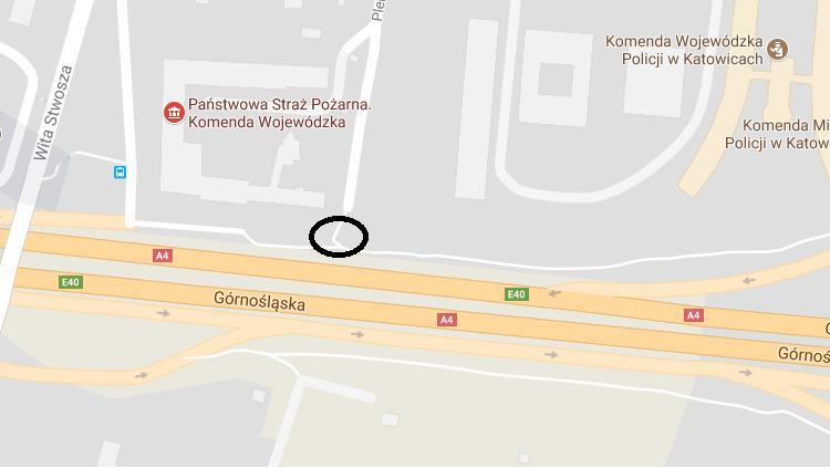 Widok miejsca pomiarów w Katowicach