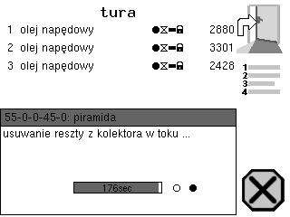 5.9 Usuwanie resztek z kolektora Menu dodatkowe 5-11 Wybrać wąż, przez który