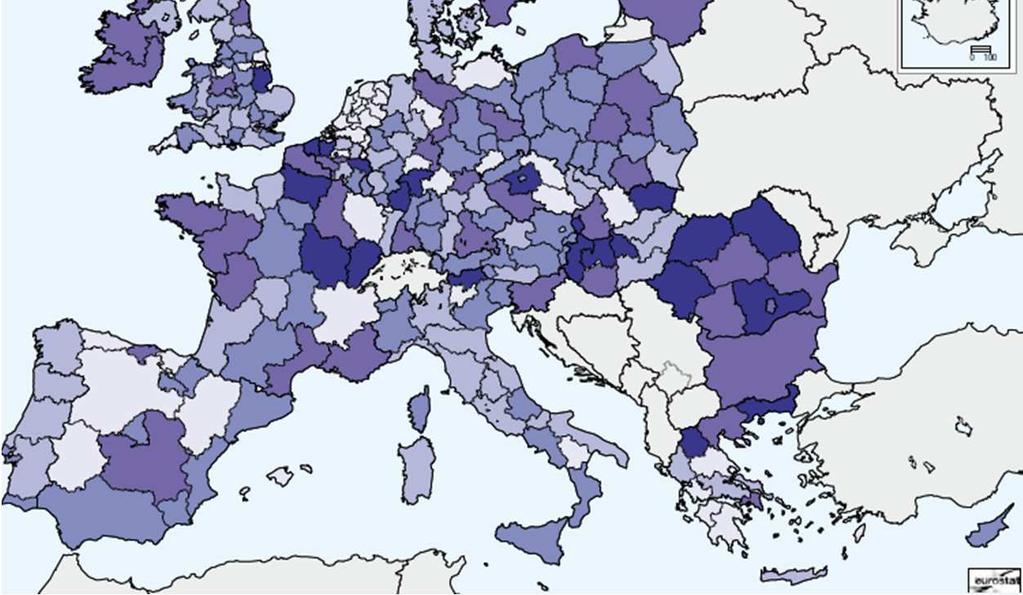 Growth rates of employment in