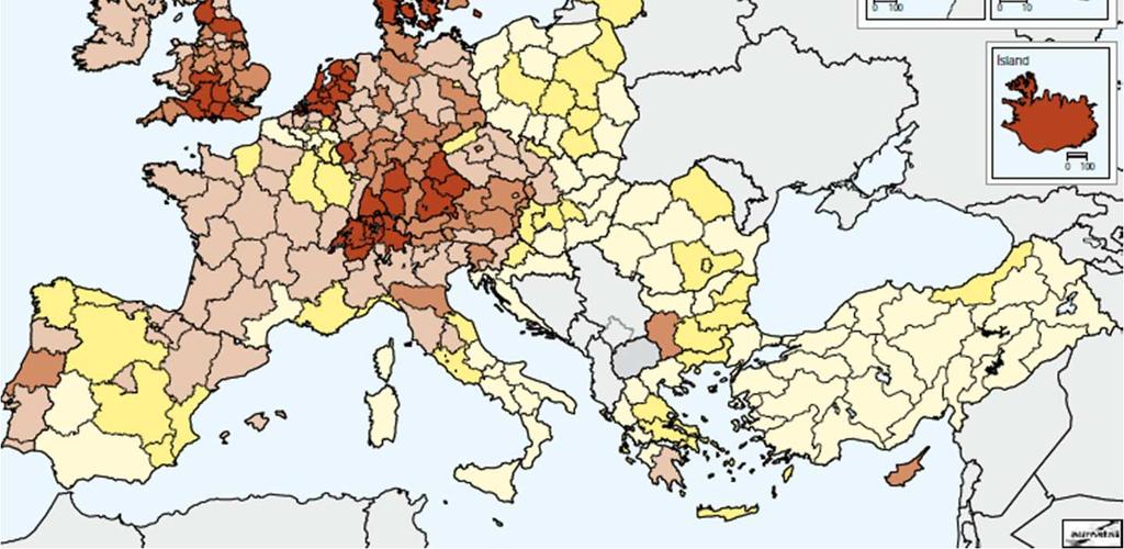 Employment rate, by NUTS 2