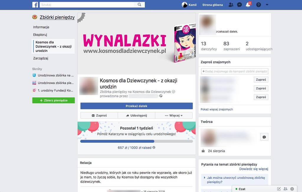 > Przykład zbiórki publicznej