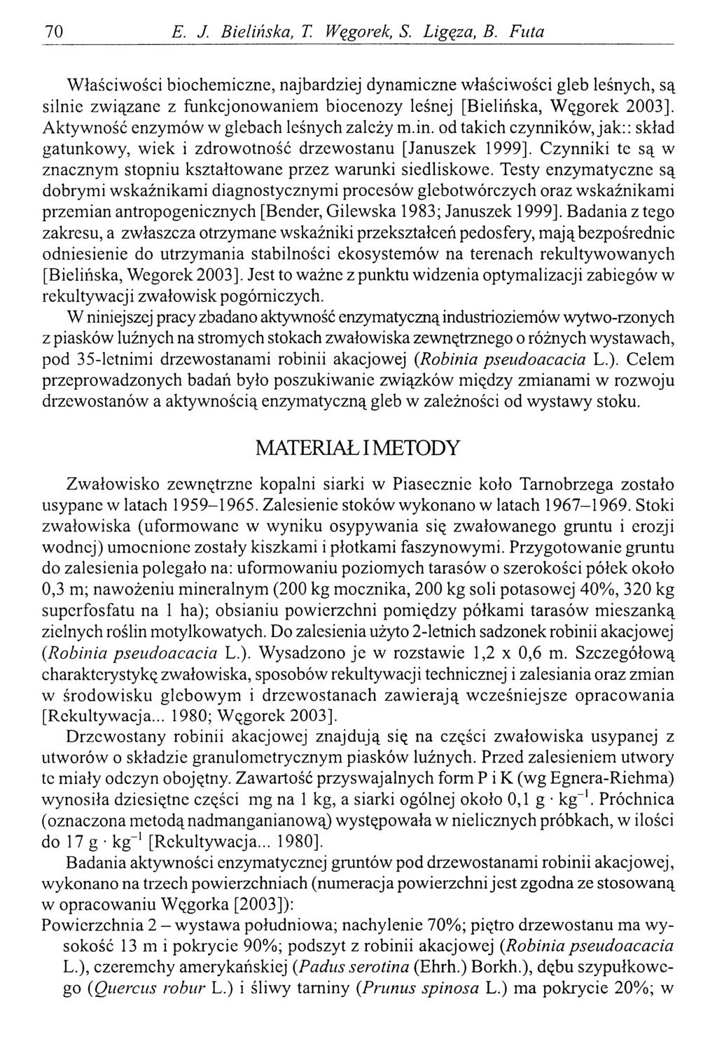70 E. J. Bielińska, T. Węgorek, S. Ligęza, В.