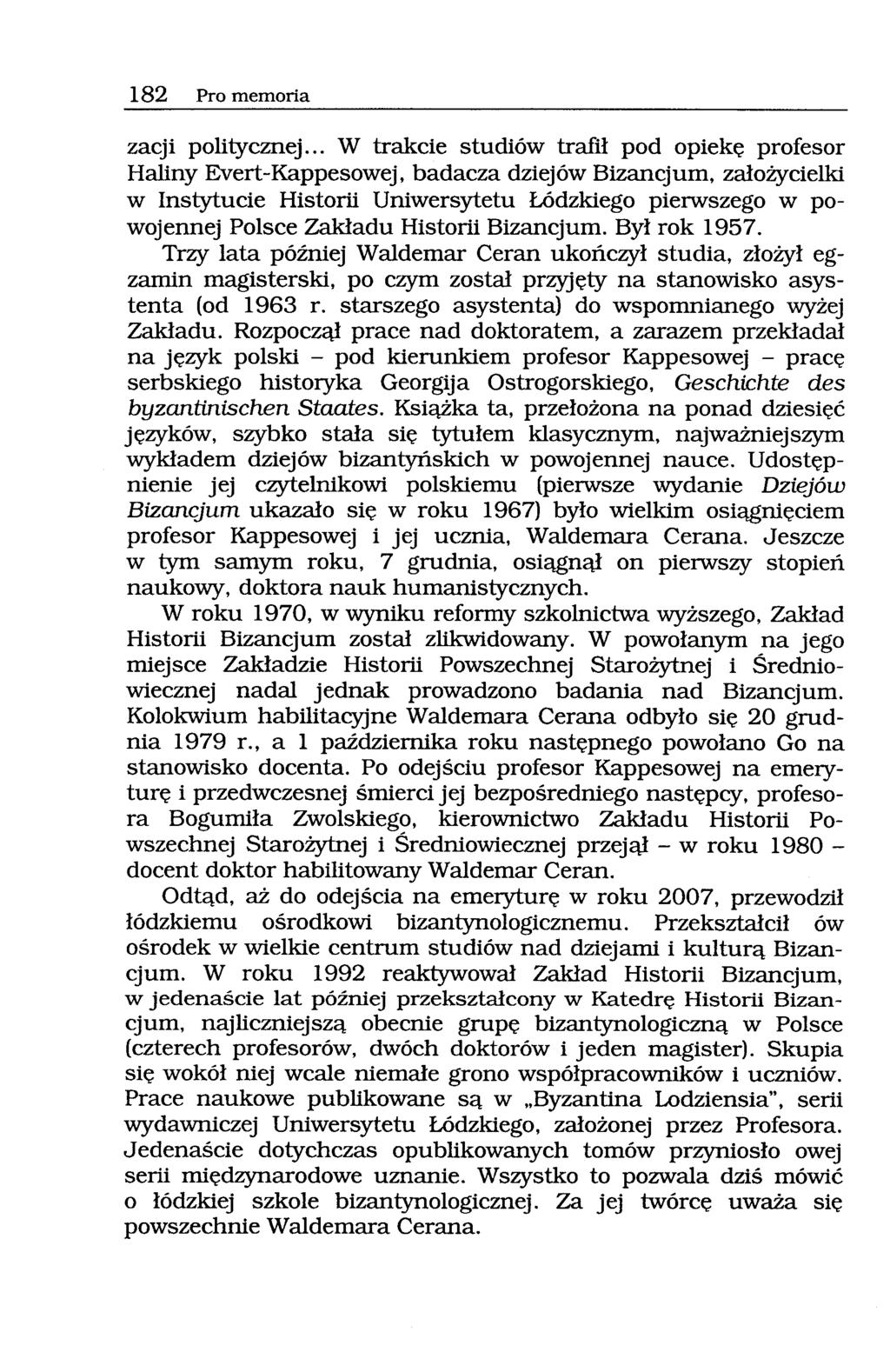 182 Pro memoria zacji politycznej.