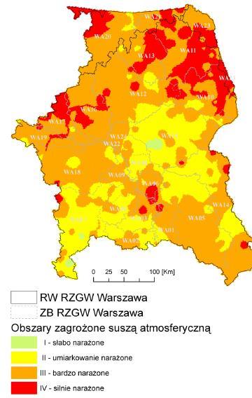 obniżenie poziomu zalegania wód podziemnych.