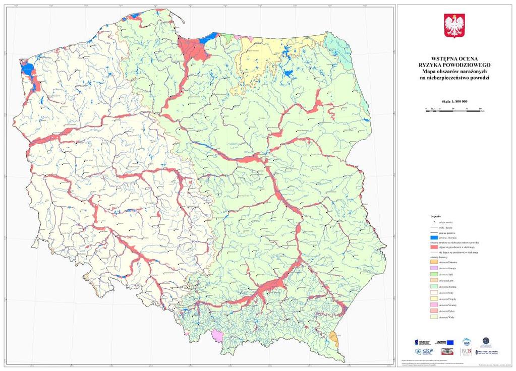 POWÓDŹ Charakterystyka zagrożeń oraz ocena ryzyka ich wystąpienia, w tym dotyczących infrastruktury krytycznej Według wstępnej oceny ryzyka powodziowego opracowanej w ramach projektu Informatyczny