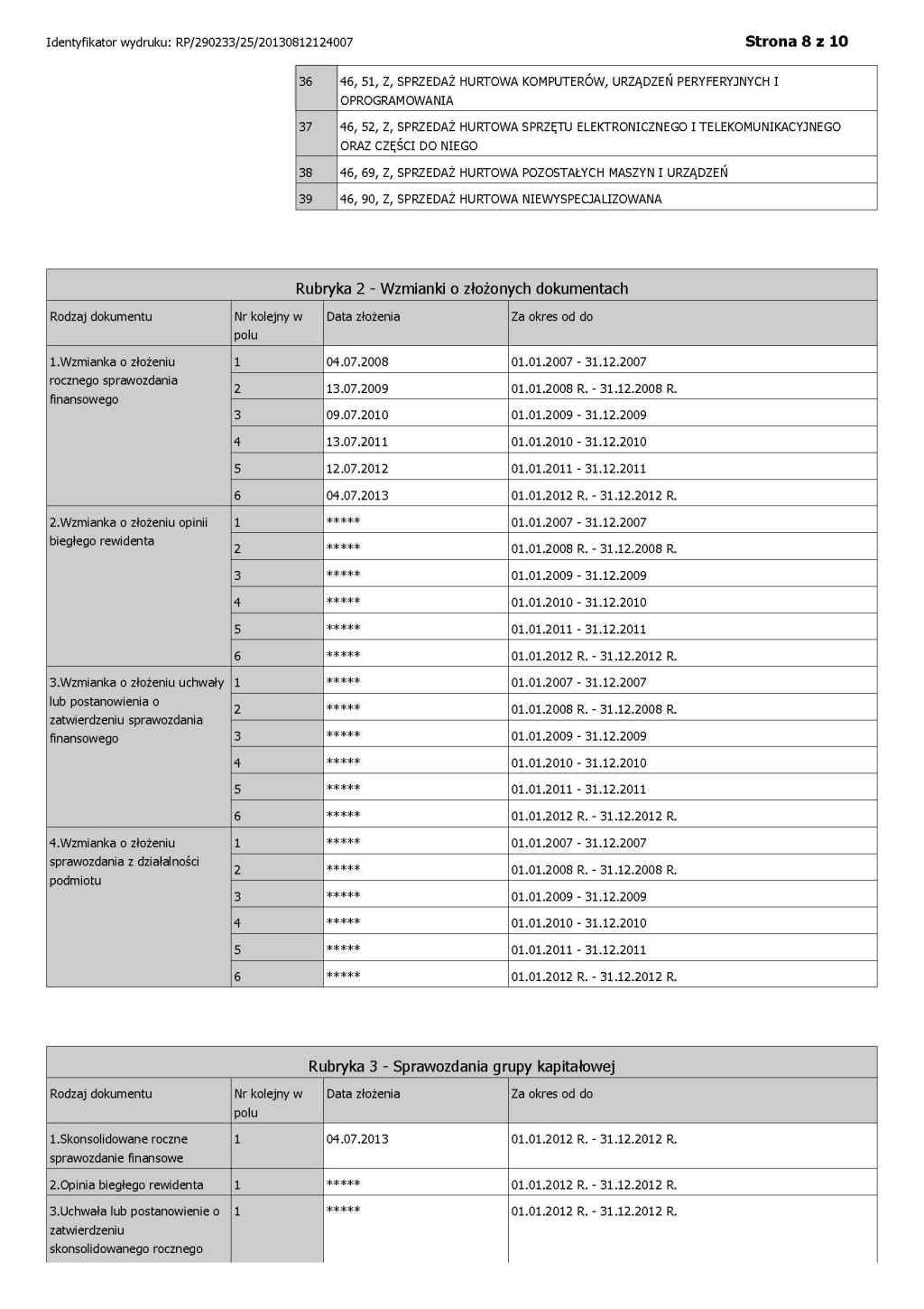 NOTA INFORMACYJNA OBLIGACJI