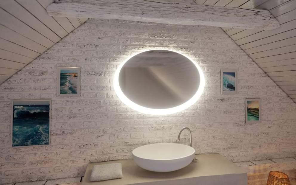 FLAVIO Cristal Vision 5mm mirror, construction - stainless steel Cristal Vision 5mm Spiegel, Konstruktion - Edelstahl Lustro Cristal Vision 5mm, konstrukcja - stal nierdzewna 16 H 57 40 5mm OPTI HITE