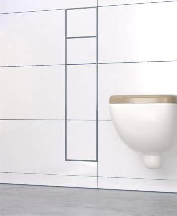 Built-in Stainless steel container for toilet with tile able doors C Edelstahl andeinbau Module mit Bürstengarnitur und Papierrollenhalter be fliesbar Turen Schowek C ze stali nierdzewnej do zabudowy