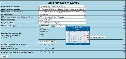 Końcowa data realizacji projektu nie musi uwzględniać czasu na złoŝenie końcowego wniosku o płatność i finalne rozliczenie projektu.