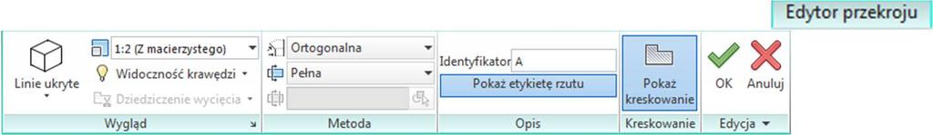 przy pomocy dodatkowej płaszczyzny (rys. 6.) Pokazywanie szczegółów W przypadku użycia widoku szczegółu stosujemy przycisk Szczegół na karcie Układ.