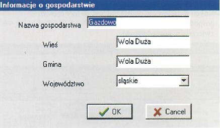 Wprowadzanie danych 1 ekran Gospodarstwo! 1 Gospodarstwo 2.