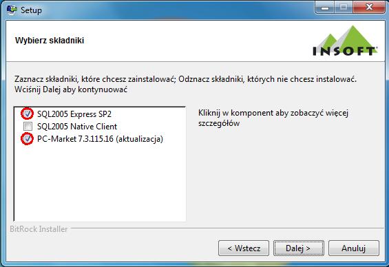 Instalacja upgrade PC-Market 7.3 z instalacją silnika bazy danych Aktualną wersję programu można pobrać ze strony WWW: http://www.insoftcrm.com.pl/publik.nsf/pcmklientdemo?openframeset Uwaga!