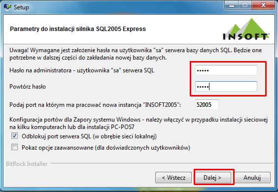 Podczas instalacji będziemy zmuszeni podać hasło administracyjne dostępu do naszego nowego serwera SQL. Uwaga!