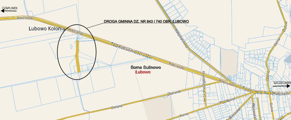 I etap inwestycji: Wykonanie dokumentacji projektowo kosztorysowej : Przebudowa drogi oznaczonej w ewid. nr 843 i 740 obręb Łubowo, dojazdowej do gruntów rolnych, zlokalizowanej w m. Łubowo, gm.