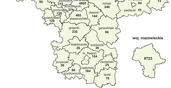 łosickim i makowskim (po 13).