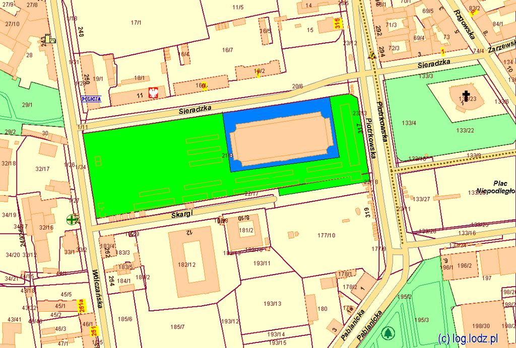 Lokalizacja 7 i 8 Targowisko Piotrkowska 317/319 Górniak (części działek nr 21/8