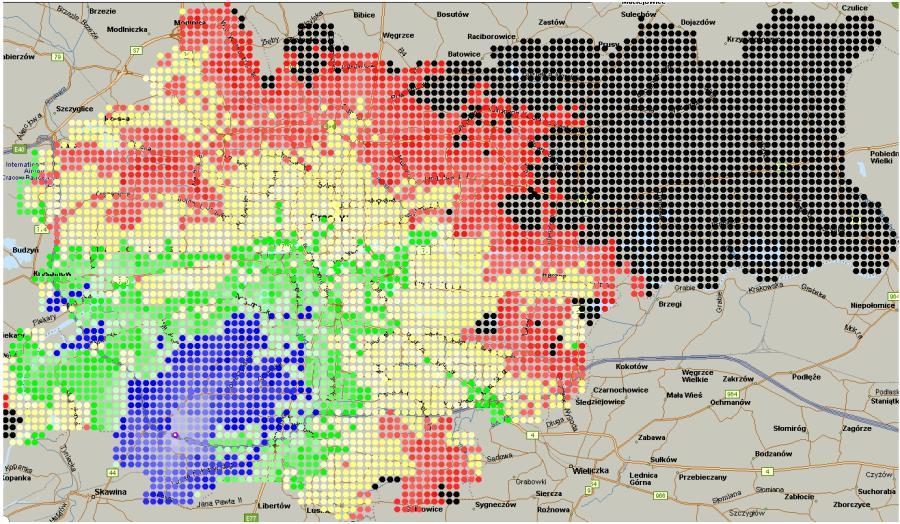 Optymalizacja rozmieszczenia karetek Możliwość analizy różnych wariantów rozmieszczenia karetek Spełnienie ustawowych wymogów dojazdu karetek do pacjenta Modelowanie bieżącej dostępności czasowej w