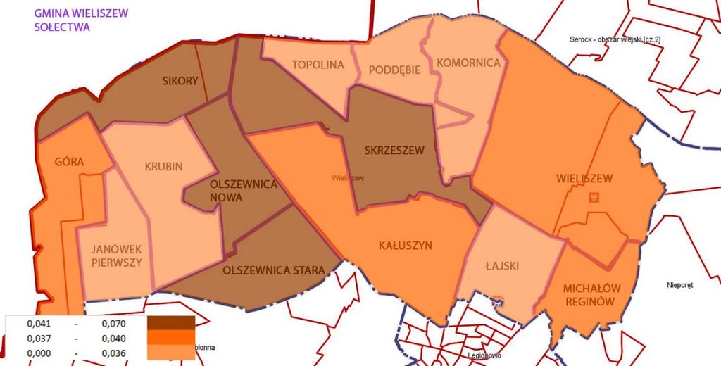 Kartograficzna metoda ilościowa pozwoliła na zaprezentowanie intensywności danego zjawiska w graniach