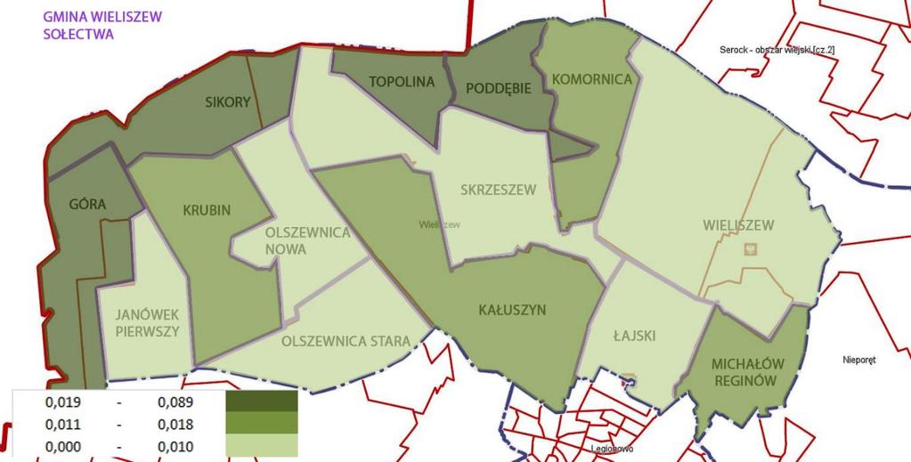 Rysunek 5 W4 - Liczba pobieranych świadczeń społecznych w stosunku do