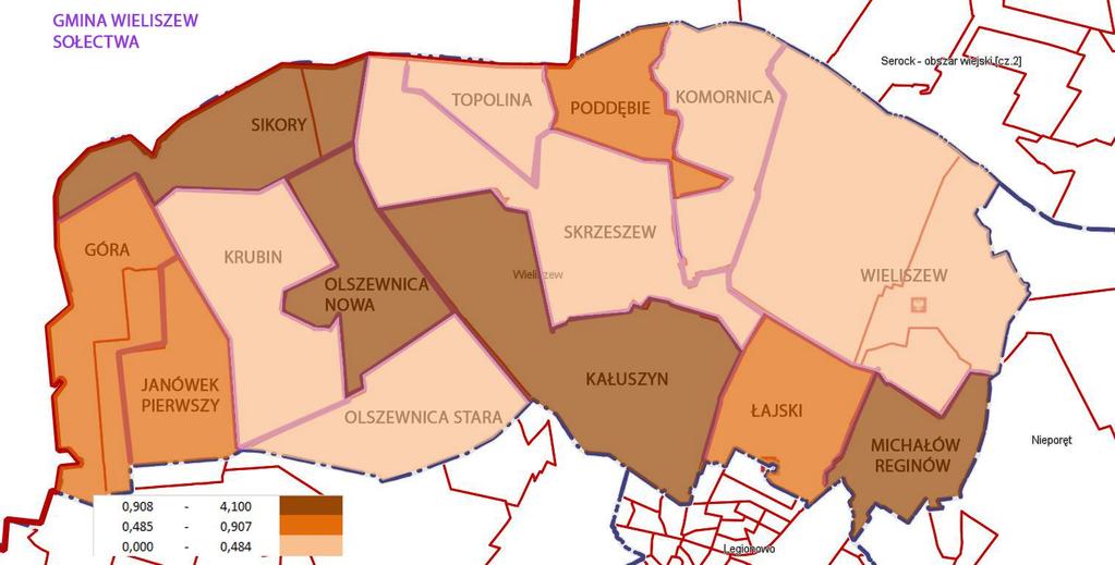 Rysunek 10 W9 Liczba podmiotów gospodarczych w przeliczeniu
