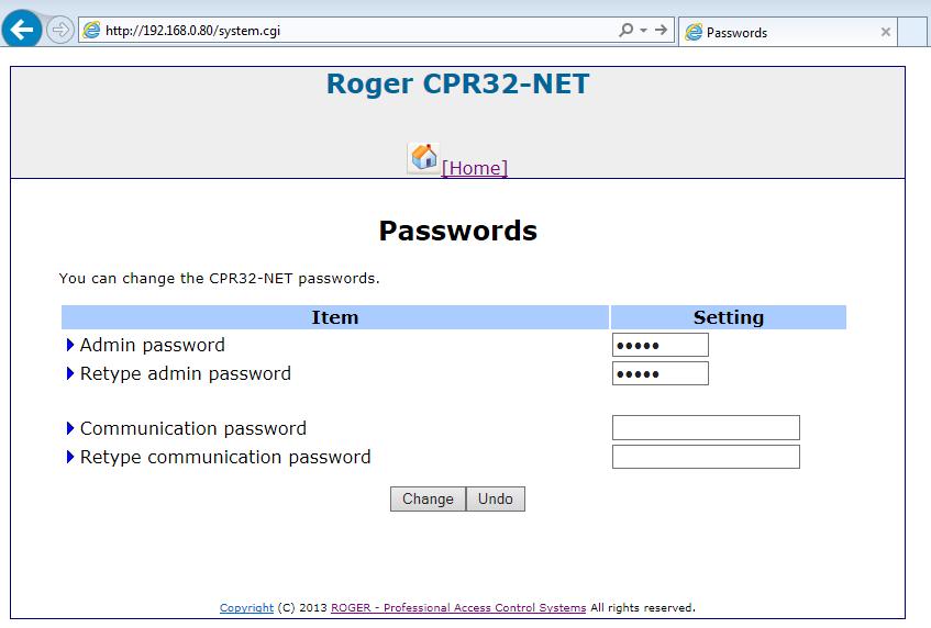 Rys. 11 Hasło komunikacyjne w CPR32-NET Rys. 12 Hasło komunikacyjne w programie PR Master 4.