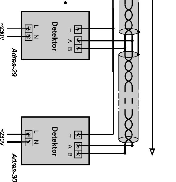 Parametry transmisji RS485: 8 bitów danych, 1 bit