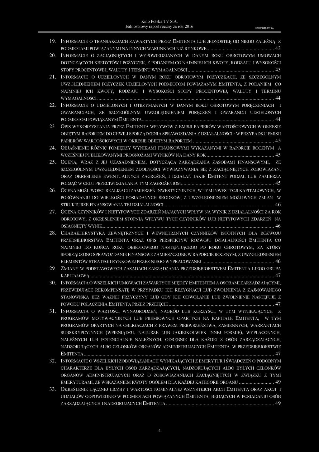 Informacje o zaciągniętych i wypowiedzianych w danym roku obrotowym umowach DOTYCZĄCYCH KREDYTÓW I POŻYCZEK, Z PODANIEM CO NAJMNIEJ ICH KWOTY, RODZAJU I WYSOKOŚCI STOPY PROCENTOWEJ, WALUTY I TERMINU