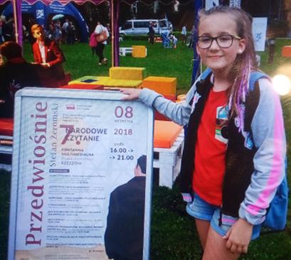 Nowiny Numer 9 09/2018 Strona 6 NARODOWE CZYTANIE W sobotę 8 września odbył się finał tegorocznej edycji Narodowego Czytania W tym roku, wspólną lektura było Przedwiośnie Stefana Żeromskiego Pomimo