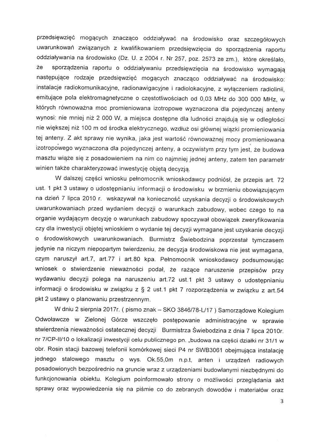 przedsiewziec moga_cych znacza_co oddziatywac na srodowisko oraz szczegolowych uwarunkowari zwi^zanych z kwalifikowaniem przedsiewziecia do sporza^dzenia raportu oddziatywania na srodowisko (Dz. U.