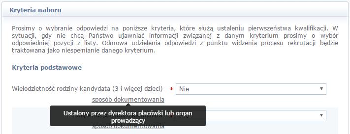 Rejestracja kandydata przez rodzica/ opiekuna prawnego Aby przejść do kolejnego kroku, należy kliknąć przycisk Dalej.