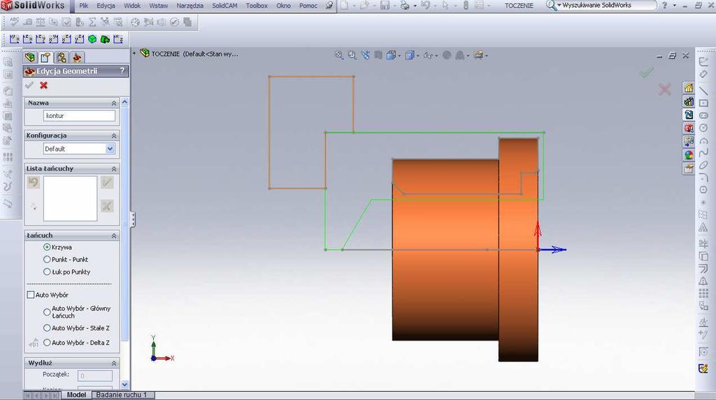 geometrię do Części CAM.