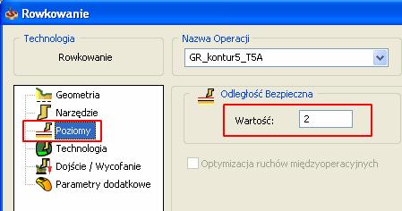 Wprowadź 220 dla Posuwu Wykańczającego oraz Posuwu Normalnego. 8. Zatwierdź dane, klikając przycisk OK.