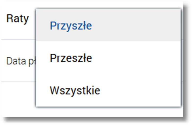 Page9 Dodatkowo system umożliwia filtrowanie harmonogramu spłat po wybraniu ikony następnie po wpisaniu danych w polu wyszukiwania: znajdującej się nad listą, a Kliknięcie na wybraną pozycję w