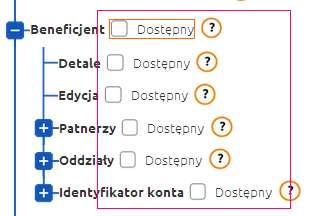 W efekcie odebrania dostępu, kafel Beneficjent (znajdujący się na Stronie głównej) nie jest widoczny po zalogowaniu