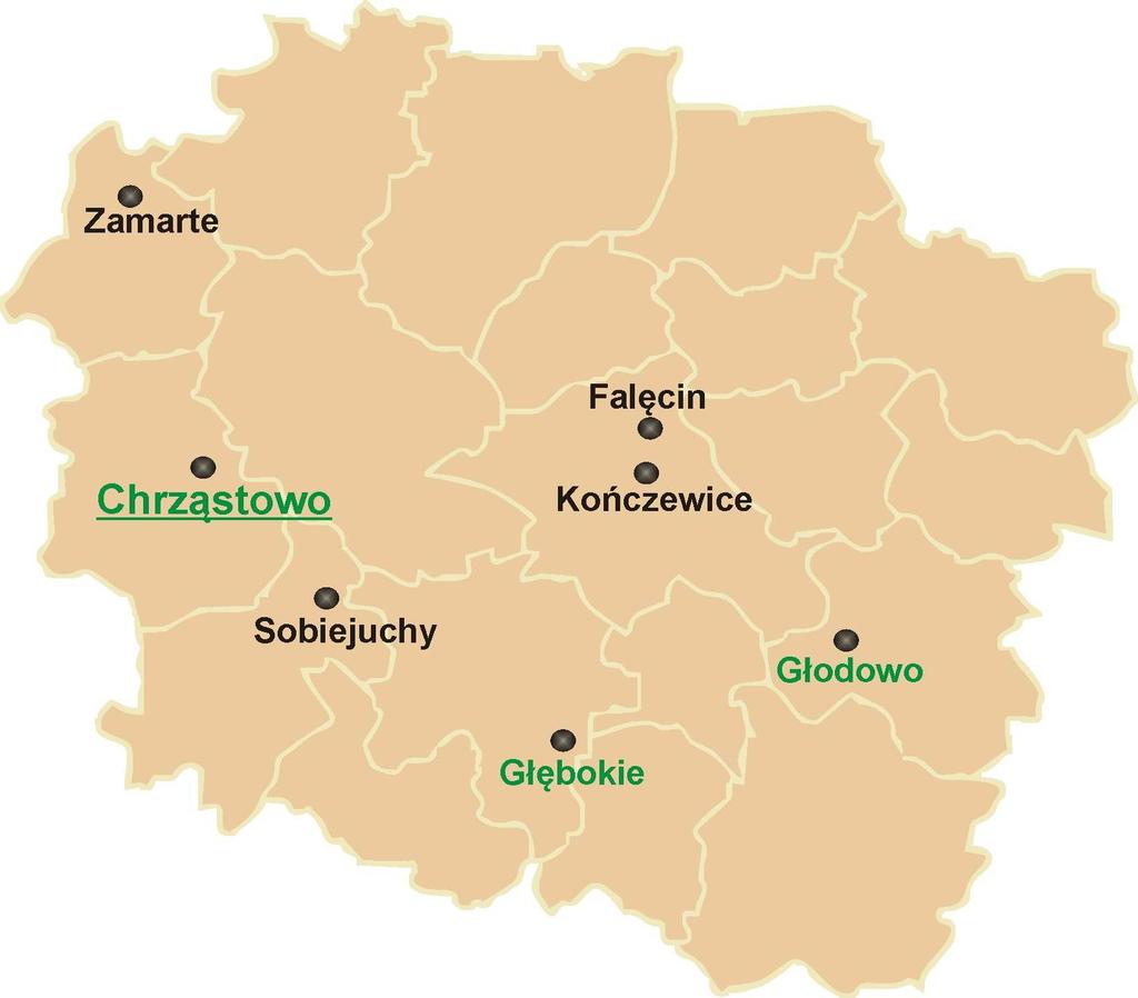 Punkty doświadczalne PDO w województwie kujawsko-pomorskim 1. SDOO Chrząstowo - 89-100 Nakło nad Notecią 2. ZDOO Głębokie - 88-121 Chełmce 3. ZDOO Głodowo - 87-600 Lipno 4. HR Strzelce sp. z o.o.grupa IHAR Oddział Kończewice - 87-140 Chełmża 5.