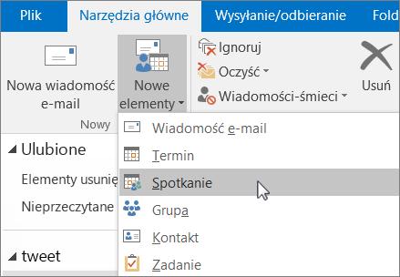 1.4 Organizowanie spotkań 1.4.1 Planowanie terminu i lokalizacji spotkań Przeglądanie kalendarzy innych osób, automatyczny wybór terminu spotkań, dodawanie spotkania Online, ustawienia spotkania