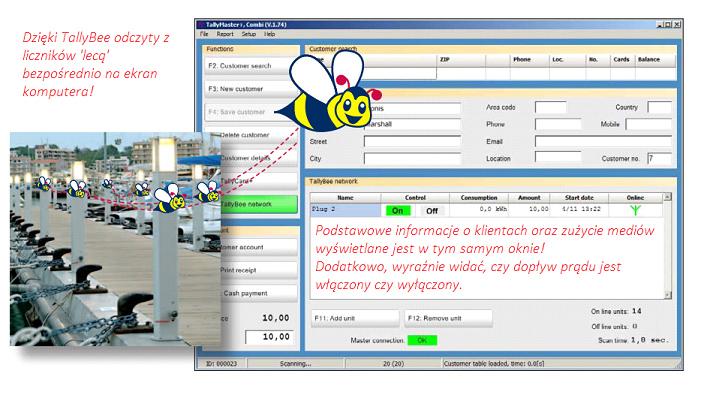 Interfejs programu jest przyjazny użytkownikom i pozwala na wyświetlenie informacji o klientach oraz ich zużyciu mediów w jednym oknie dialogowym, dzięki czemu