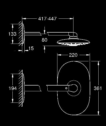 SMARTCONTROL 26 250 000 chrom 1 401,00 Rainshower System SmartControl 360 DUO System prysznicowy z termostatem do montażu ściennego poziome ramię prysznicowe 500 mm termostat SmartControl