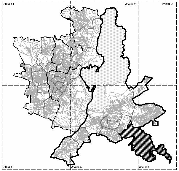 Bardzo rozległe, peryferyjne względem centrum miasta, charakterystyczne dla zabudowy podmiejskiej osiedle głównie zabudowy jednorodzinnej, łączące trzy historyczne wykształcone układy zabudowy