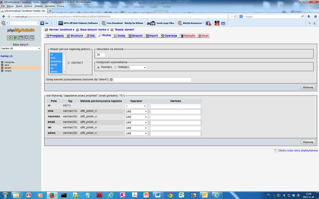 LOAD DATA LOCAL INFILE 'j:\\dane.