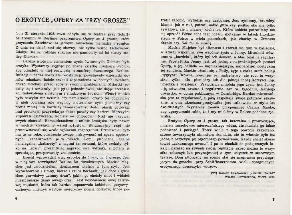 O EROTYCE OPERY ZA TRZY GROSZE" (.