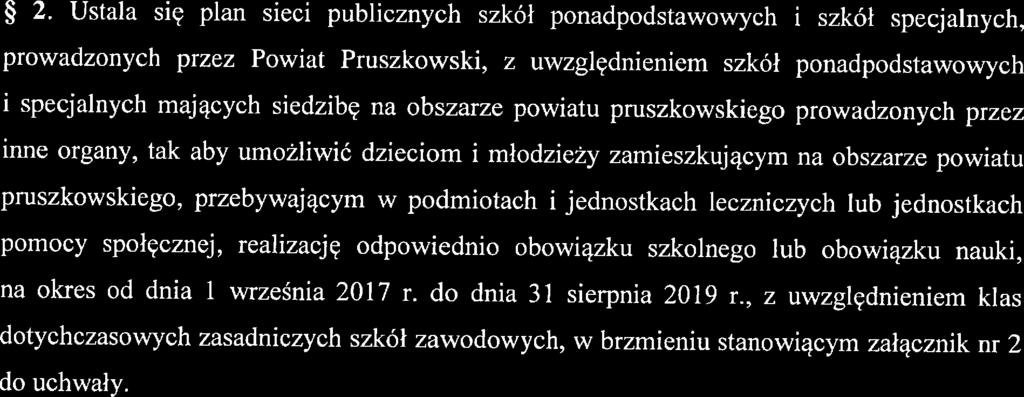 uwzęnnm szkół ponpostwowch spcjnch mjącch szbę n obszrz powtu pruszkowsko prowzonch przz nn 