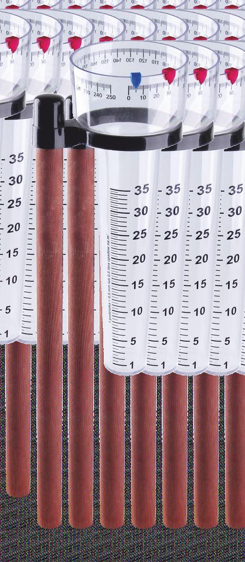 do 0,5 mm opadów - dwa wskaźniki sumatora (w różnych kolorach)