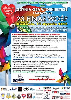 Gdynia gra w orkiestrze W niedzielę, 11 stycznia 2015 r., jak co roku, GDYNIA gra w ORKIESTRZE. To już 23. Finał Wielkiej Orkiestry Świątecznej Pomocy.