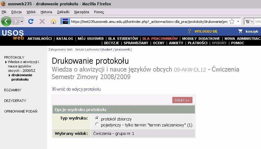 typ protoko u i ewentualnie