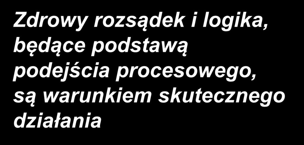 Podejście procesowe Zdrowy rozsądek