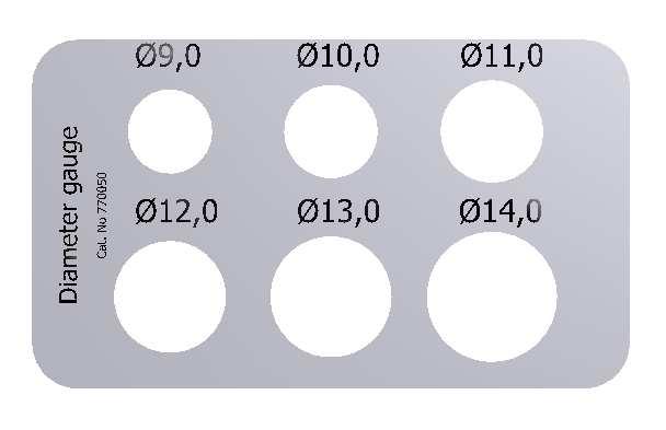 Elementy dodatkowe Optional elements Paleta na gwoździe krętarzowe (zestaw z miarką średnic 770050*, bez gwoździ) Tray for trochanteric nails (set with diameter gauge