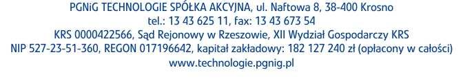 Likwidacja zapasów magazynowych. PGNIG Technologie S.A z siedzibą w Krośnie przy ul.