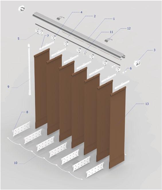 400 cm* 300 cm Zamawiając żaluzje łączone, kolejność segmentów określamy od lewej strony