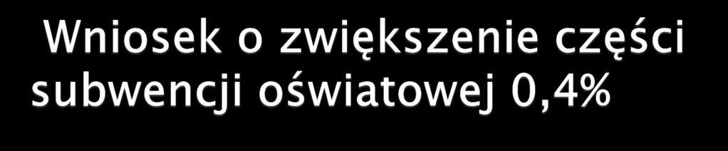 Wniosek w ramach zadania VII na dofinansowanie wyposażenia w pomoce dydaktyczne Został pozytywnie zaopiniowany przez stronę samorządową Zespołu ds.